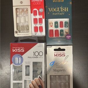 Lot of 5 KISS and imPRESS Nail Sets